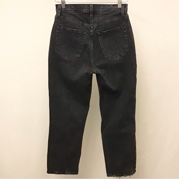 Abercrombie 4 Short (27S) Ankle Straight High Rise Curve Love Womens Black Jeans - Picture 5 of 10